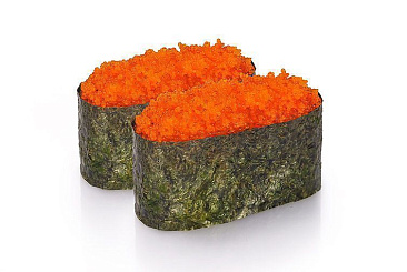 Суши с икрой летучей рыбы красная 2шт.