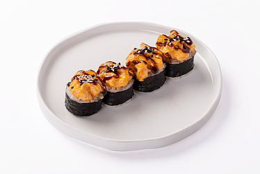 Запечённый ролл с лососем 4шт
