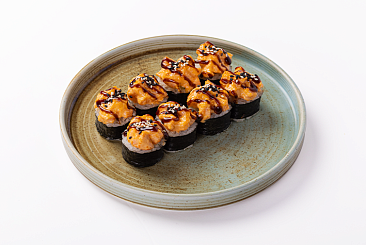 Запечённый ролл с лососем 8 шт